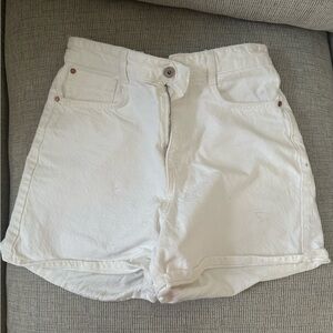 White denim shorts